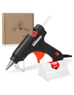 Kit de Pistola de Pegamento Caliente BXBXOLT 20W con 32 Barras 7mm