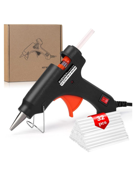 Kit de Pistola de Pegamento Caliente BXBXOLT 20W con 32 Barras 7mm