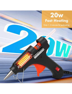 Kit de Pistola de Pegamento Caliente BXBXOLT 20W con 32 Barras 7mm 2