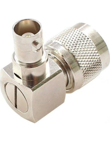 Adaptador Coaxial UHF PL259 a BNC 90 - Exgoofit (Paquete de 2)