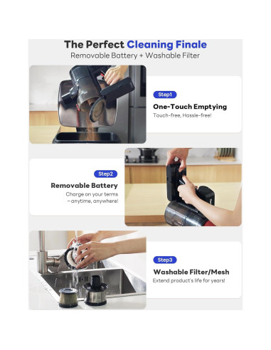 Aspiradora Inalámbrica XenonLab SM805B Roja 40 min 45KPA