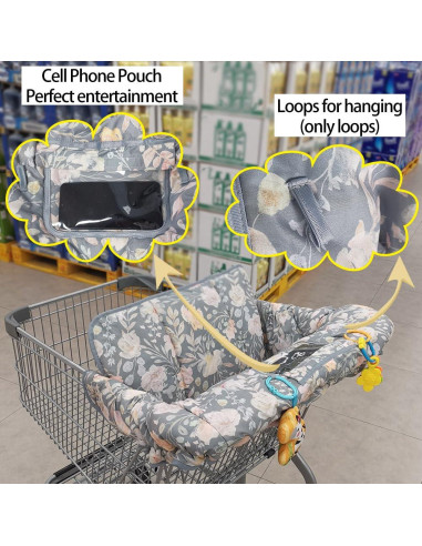 Cubierta de carrito de compras ICOPUCA 2 en 1 con cojín extra