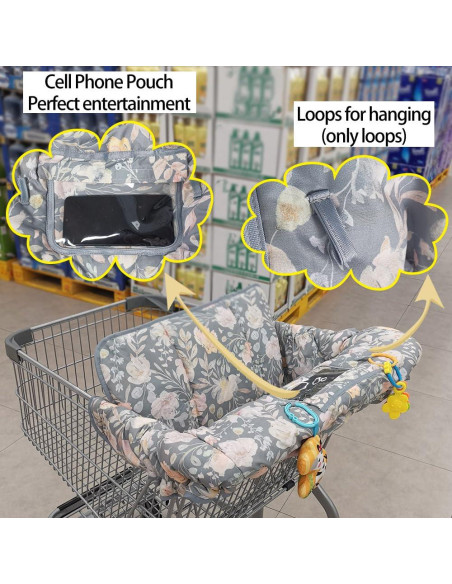 Cubierta de carrito de compras ICOPUCA 2 en 1 con cojín extra