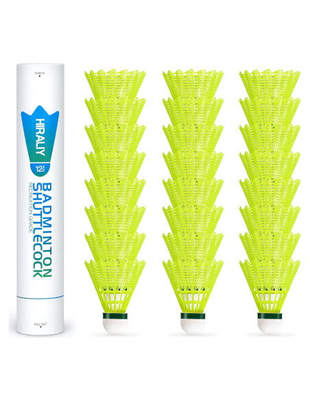 Plumas de Bádminton HIRALIY SC12-Y Nylon 12 Piezas Amarillo