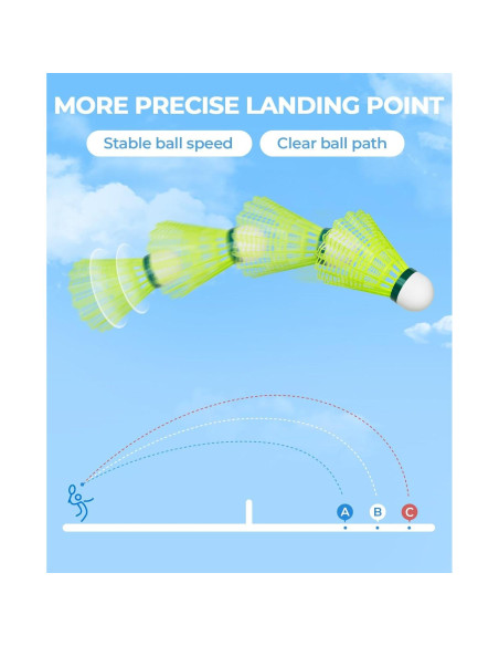 Plumas de Bádminton HIRALIY SC12-Y Nylon 12 Piezas Amarillo