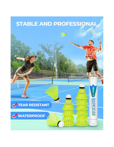 Plumas de Bádminton HIRALIY SC12-Y Nylon 12 Piezas Amarillo