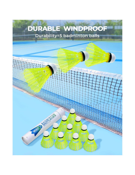 Plumas de Bádminton HIRALIY SC12-Y Nylon 12 Piezas Amarillo