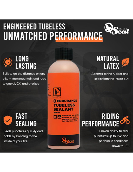 Sello Naranja Endurance 240ml para Neumáticos Tubeless