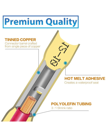 Conectores Termorretráctiles Oiojuct 80 Pcs para Cableado Marino