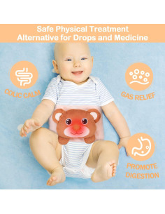 Almohadilla térmica Heigoeost para cólicos y gases en bebés 2