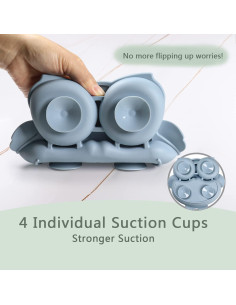 Plato de Silicona IDVVSSX para Bebés 20.1x18cm Azul 2