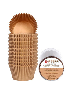Forros de Cupcake Jumbo GiFBERA 200 Unidades Papel Natural