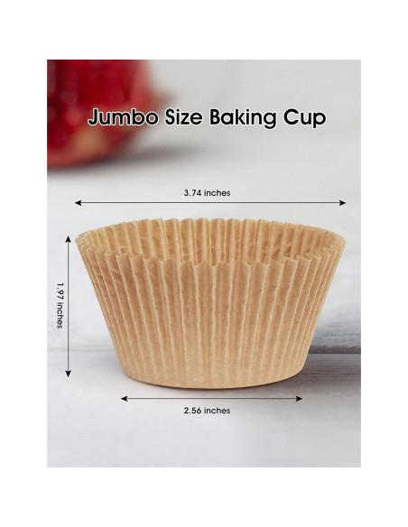 Forros de Cupcake Jumbo GiFBERA 200 Unidades Papel Natural