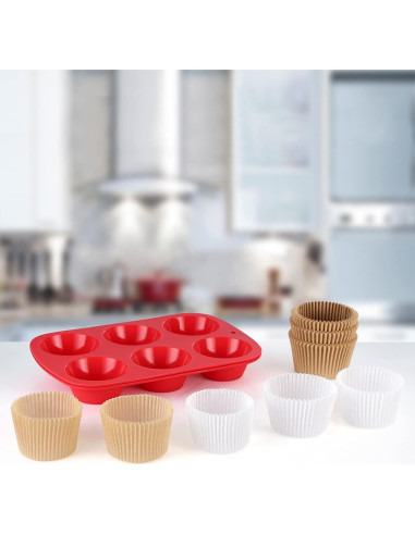 Forros de Cupcake Jumbo GiFBERA 200 Unidades Papel Natural