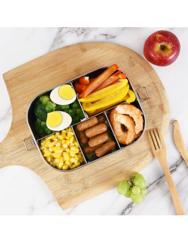 Caja de Almuerzo UPTRUST Acero Inoxidable 1400ml 5 Compartimentos