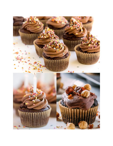 Forros de Cupcake Jumbo GiFBERA 200 Unidades Papel Natural