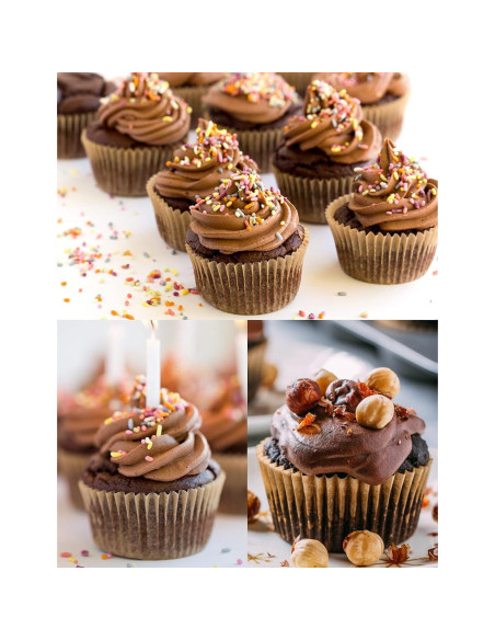 Forros de Cupcake Jumbo GiFBERA 200 Unidades Papel Natural