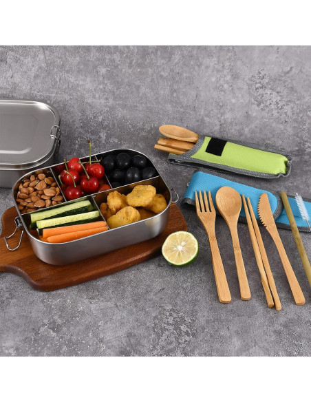 Caja de Almuerzo UPTRUST Acero Inoxidable 1400ml 5 Compartimentos