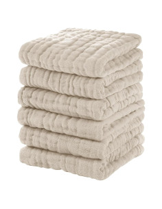 Toallitas de Muselina para Bebés Unnivoll 100% Algodón 6 Pzas