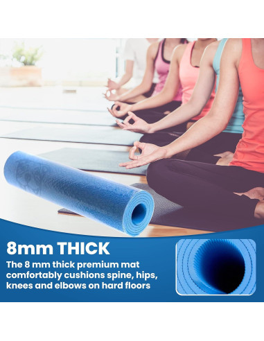 Esterilla de Yoga Koa TPE Antideslizante 1.83m Azul 8mm