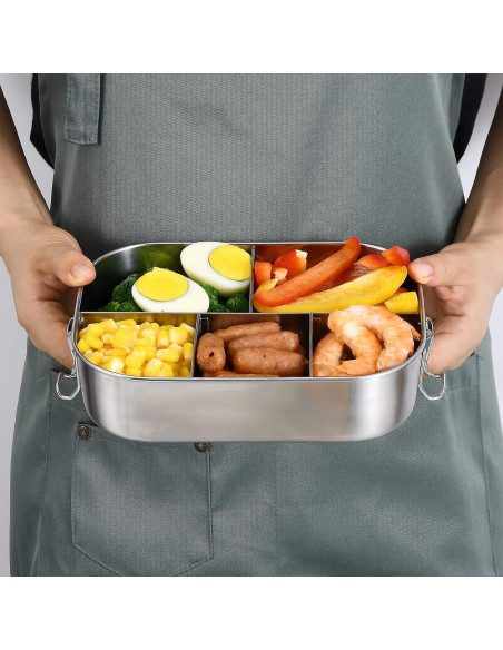 Caja de Almuerzo UPTRUST Acero Inoxidable 1400ml 5 Compartimentos