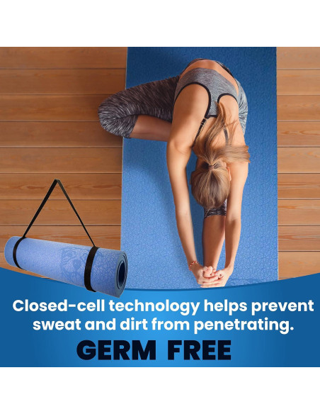 Esterilla de Yoga Koa TPE Antideslizante 1.83m Azul 8mm