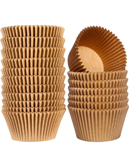Forros de Cupcake Jumbo GiFBERA 200 Unidades Papel Natural