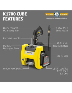 Limpiadora a Presión K1700 Cube Krcher 1700 PSI 1.1L 2