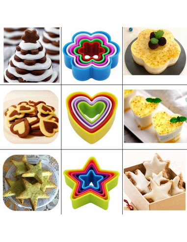 Juego de Cortadores de Galletas SOOKOO 32 Piezas Multicolor