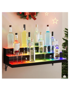 Estante de Licor LED YITAHOME 3 Niveles 76.2 cm Montado en Pared