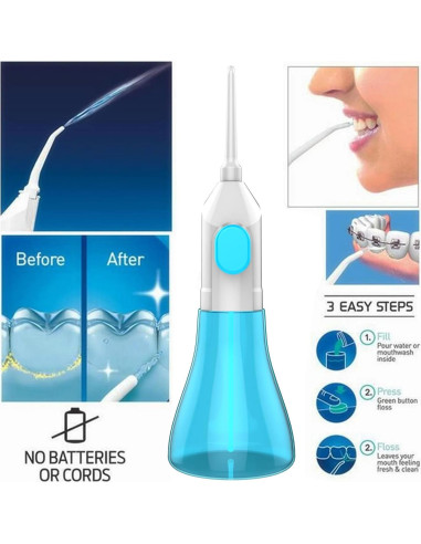 Hilo Dental Inalámbrico Portátil Shouken con 3 Cabezales