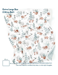 Mantas para Bebés GRSSDER 2 Piezas Jersey Knit 86x112 cm 2