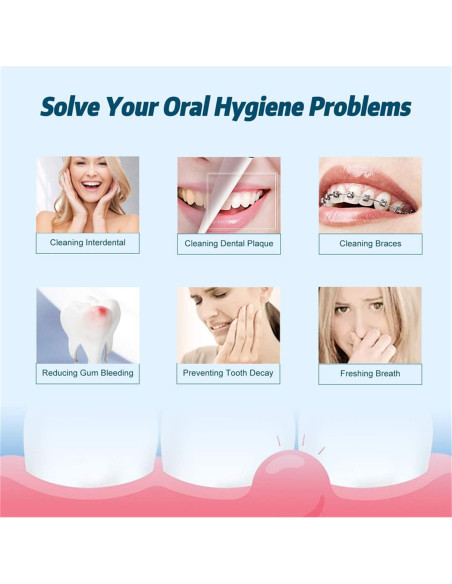 Hilo Dental Inalámbrico Portátil Shouken con 3 Cabezales Hilo Dental Inalámbrico Portátil Shouken con 3 Cabezales