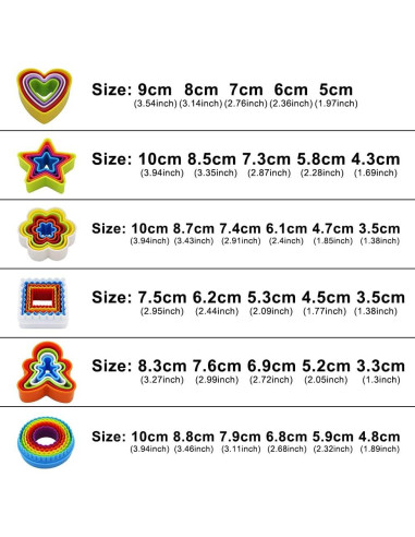 Juego de Cortadores de Galletas SOOKOO 32 Piezas Multicolor