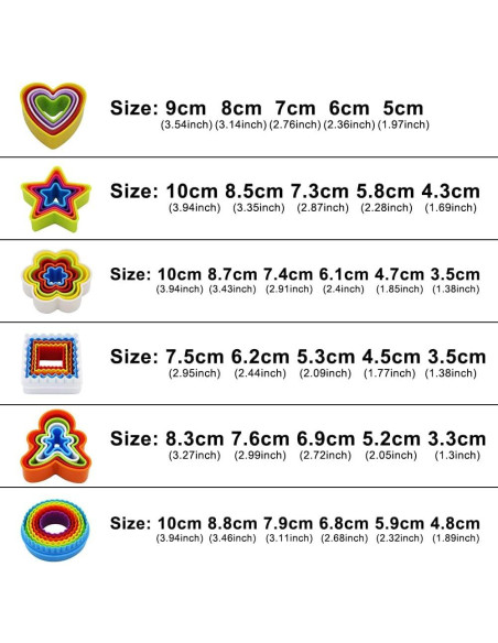 Juego de Cortadores de Galletas SOOKOO 32 Piezas Multicolor