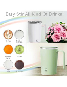 Taza de Café Auto Mezcladora Refuel 473 ml Acero Inoxidable Verde 2