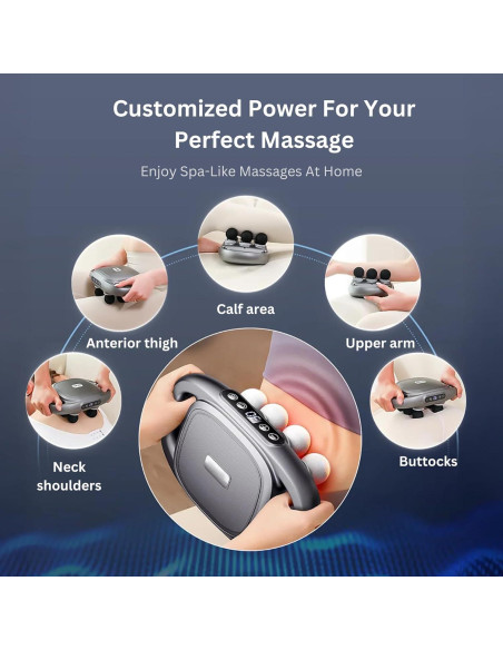 Pistola de Masaje Aocesk 16 Cabezas Tejido Profundo Silenciosa