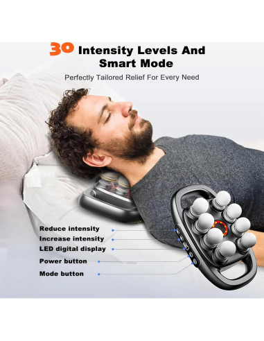 Pistola de Masaje Aocesk 16 Cabezas Tejido Profundo Silenciosa