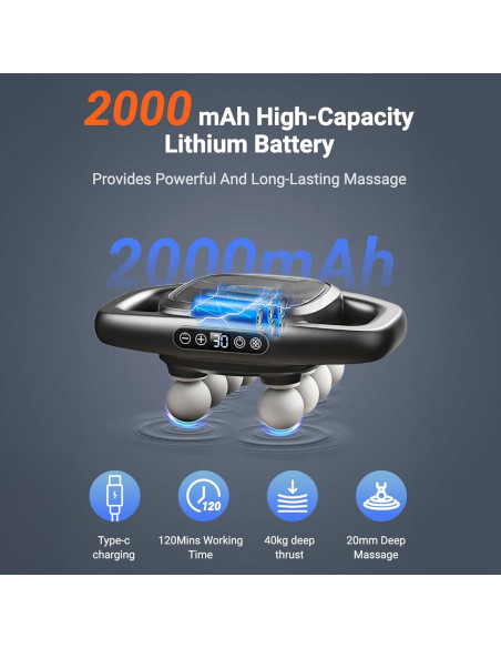 Pistola de Masaje Aocesk 16 Cabezas Tejido Profundo Silenciosa