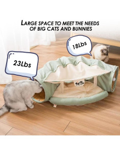 Cama Túnel para Gatos Multifuncional con Cojín Suave 126x27cm 2