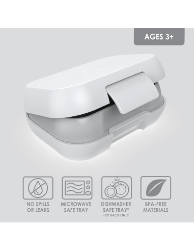 Contenedor de Snacks Bentgo Kids Gris 2 Compartimentos 1.5L