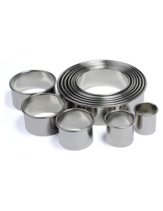 Juego de Cortadores de Galletas Redondos RIHAI 12 Piezas Acero Inoxidable