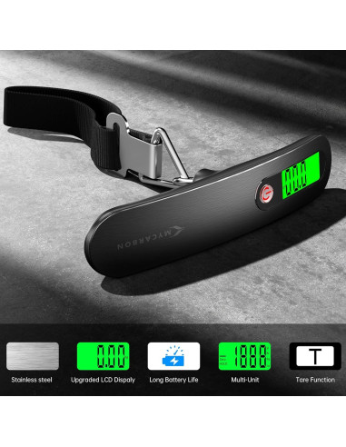 Báscula de Equipaje Digital MYCARBON 50 kg Pantalla Retroiluminada