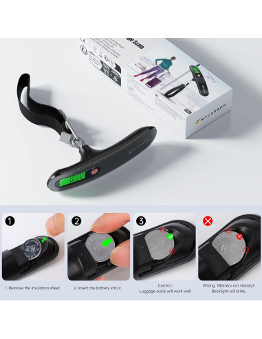 Báscula de Equipaje Digital MYCARBON 50 kg Pantalla Retroiluminada