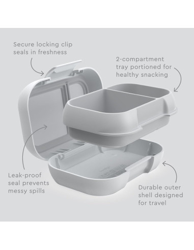 Contenedor de Snacks Bentgo Kids Gris 2 Compartimentos 1.5L