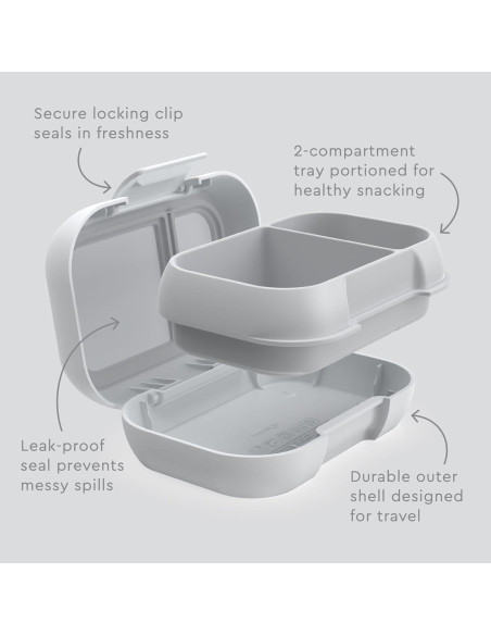 Contenedor de Snacks Bentgo Kids Gris 2 Compartimentos 1.5L