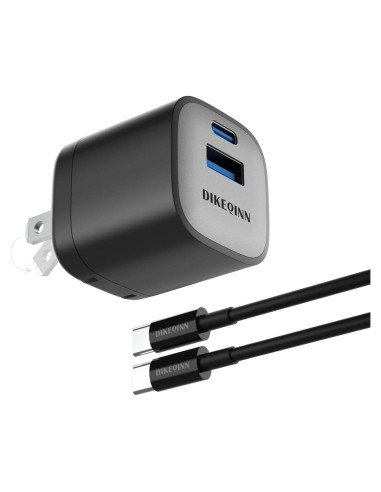 Cargador Rápido 45W GaN DIEKQINN USB-C y USB-A Negro