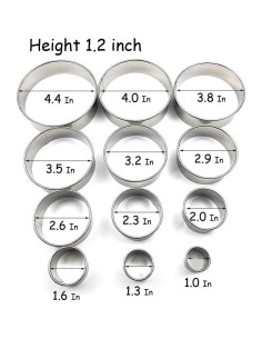 Juego de Cortadores de Galletas Redondos RIHAI 12 Piezas Acero Inoxidable 2