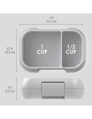 Contenedor de Snacks Bentgo Kids Gris 2 Compartimentos 1.5L