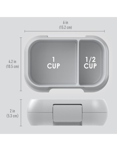 Contenedor de Snacks Bentgo Kids Gris 2 Compartimentos 1.5L
